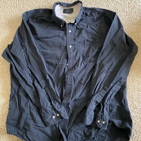 Mens Black RedHead Long Sleeve Button Down Shirt - Picture 1 of 2